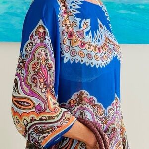 Etro Milano Royal Blue Silk Tunic